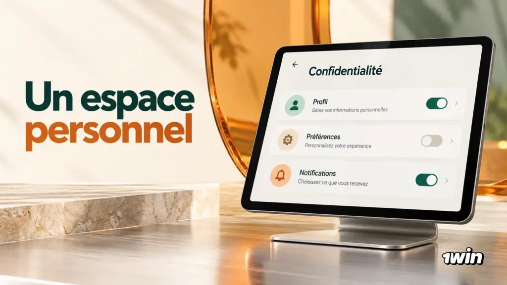 Tablette présentant une interface illustrative de confidentialité.