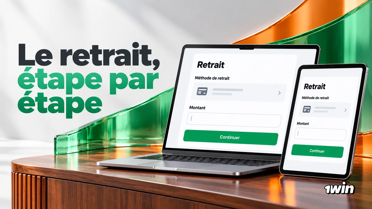 Ordinateur et téléphone affichant des formulaires illustrés de retrait.